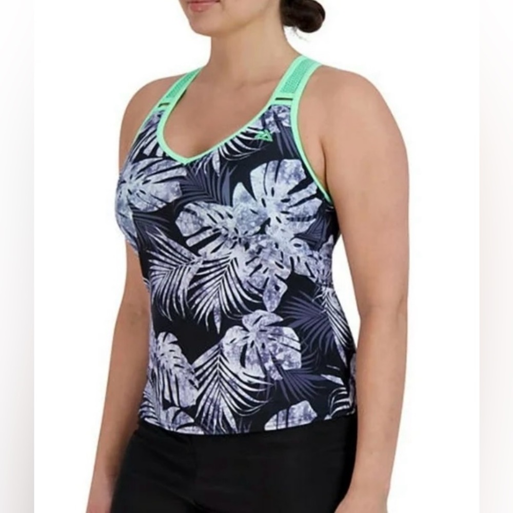 NWT ZeroXposure Women’s Active Tropical Print Tankini Swim Top